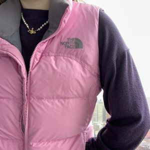Pink North Face 700 Puffer Jacket Vest